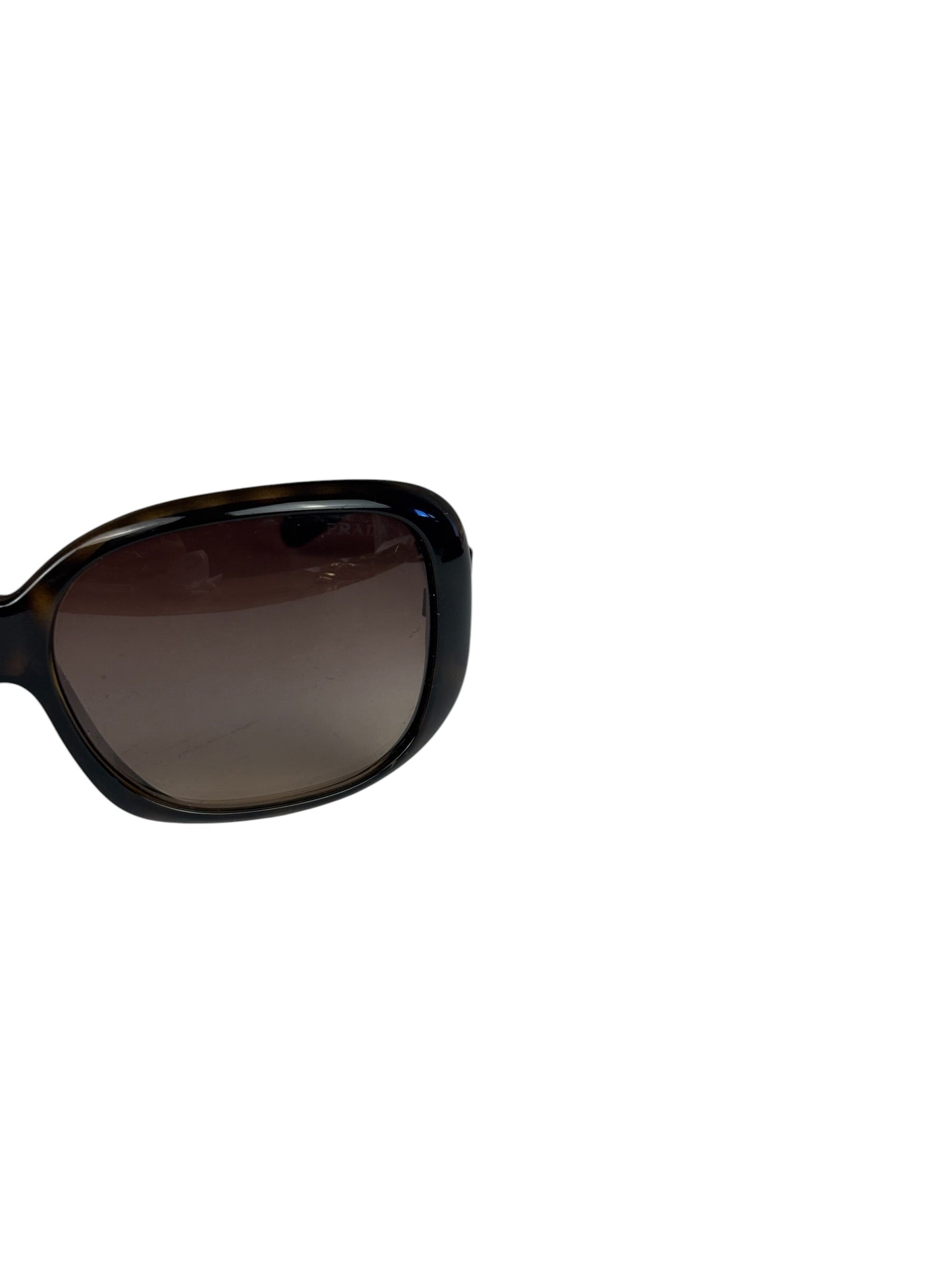 Prada SPR25N Brown Tortoiseshell Acetate Oversized Sunglasses