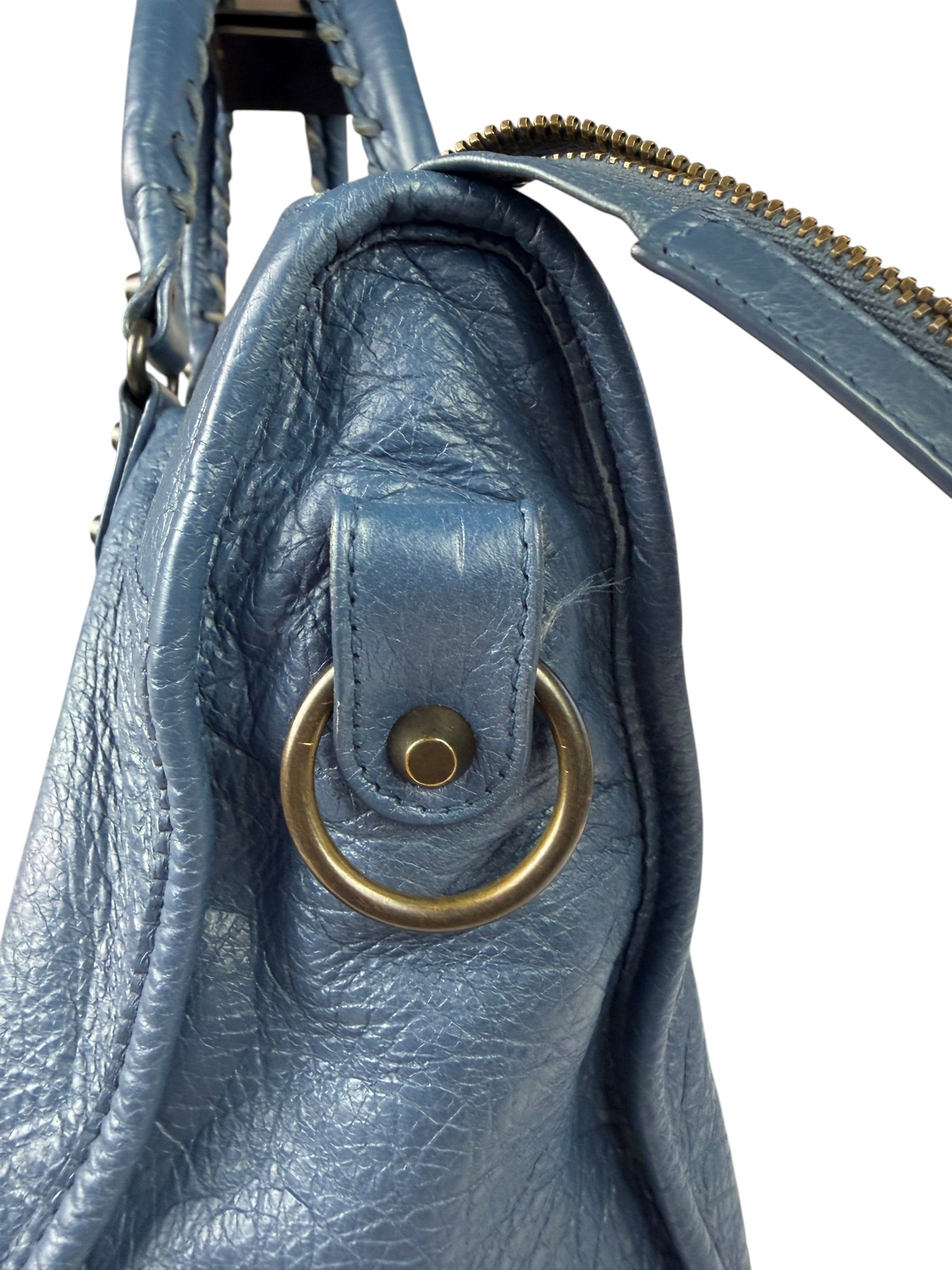 Balenciaga Blue Leather Medium Le City Two-Way Bag