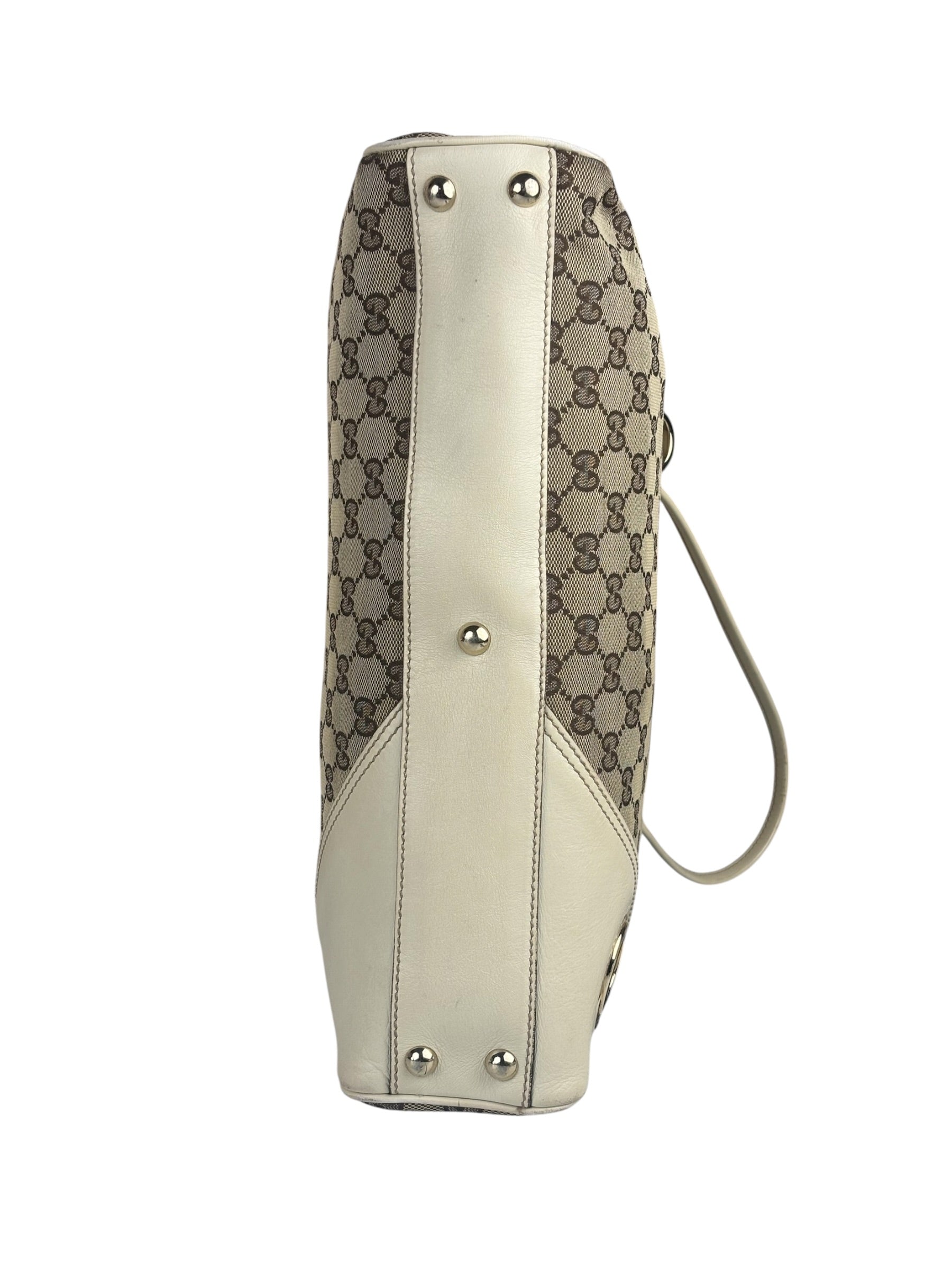 Gucci GG Beige Ivory Leather Shoulder Bag