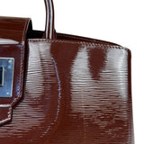 Louis Vuitton Burgundy Epi Patent Leather Electric Mirabeau Handbag MM