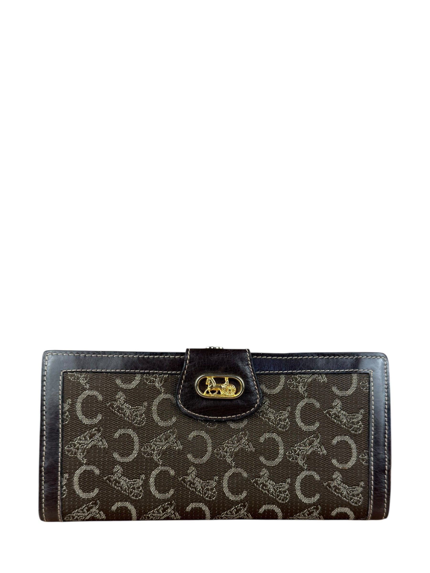 Celine Vintage Macadam Long Wallet Brown