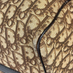 Christian Dior Brown Leather Trim Trotter Boston Handbag
