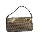 Fendi Brown Vinyl Zucca Baguette