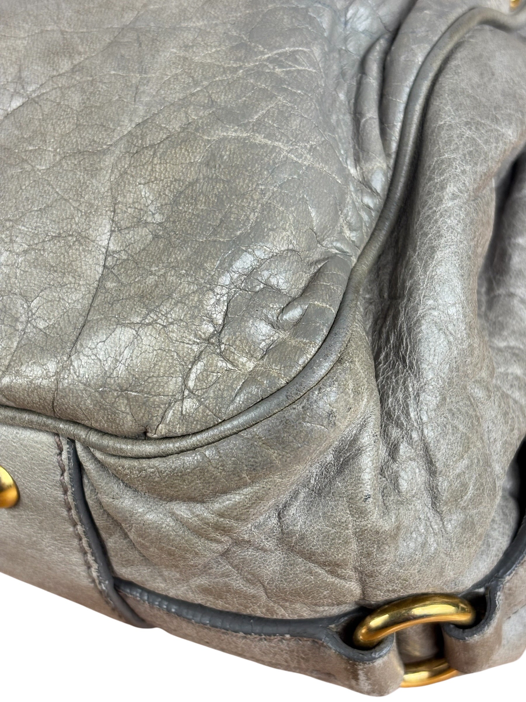 Miu Miu Green Vitello Leather Two-Way Bag