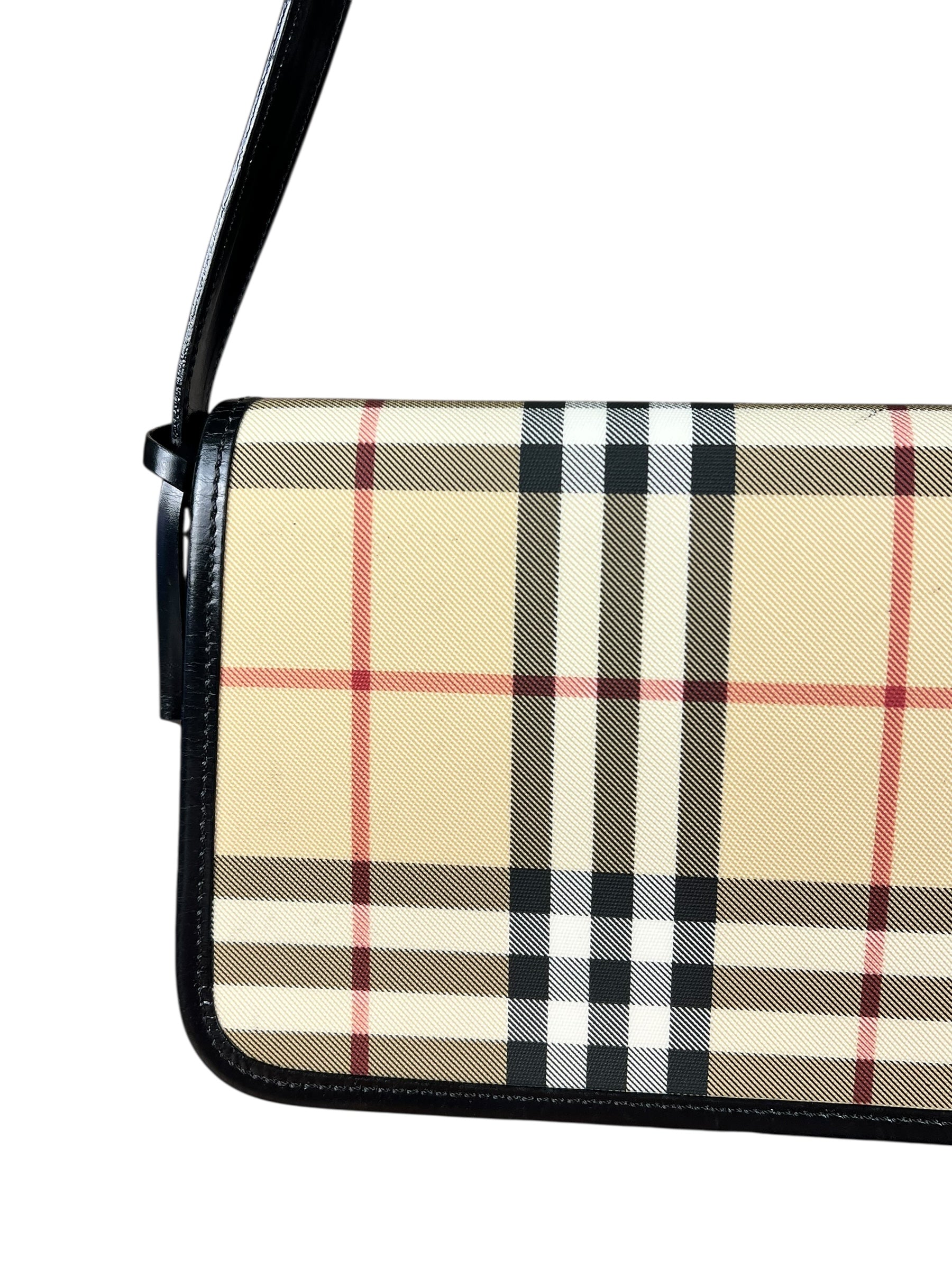 Burberrys Nova Check Flap Shoulder Bag