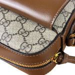Gucci Brown Leather GG Horsebit Camera Bag 1955