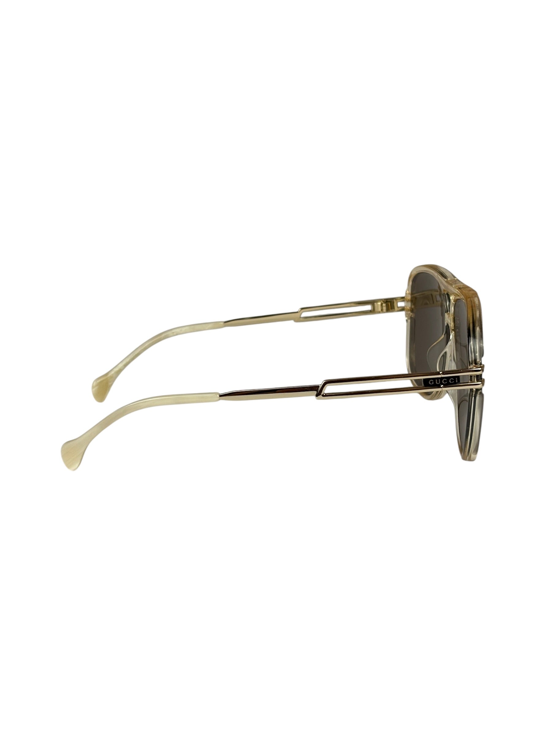 Gucci GG1105S Oversized Aviator Gold-Tone Sunglasses