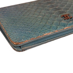 Chanel Turquoise Blue Python Long Wallet 2014