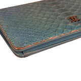 Chanel Turquoise Blue Python Long Wallet 2014