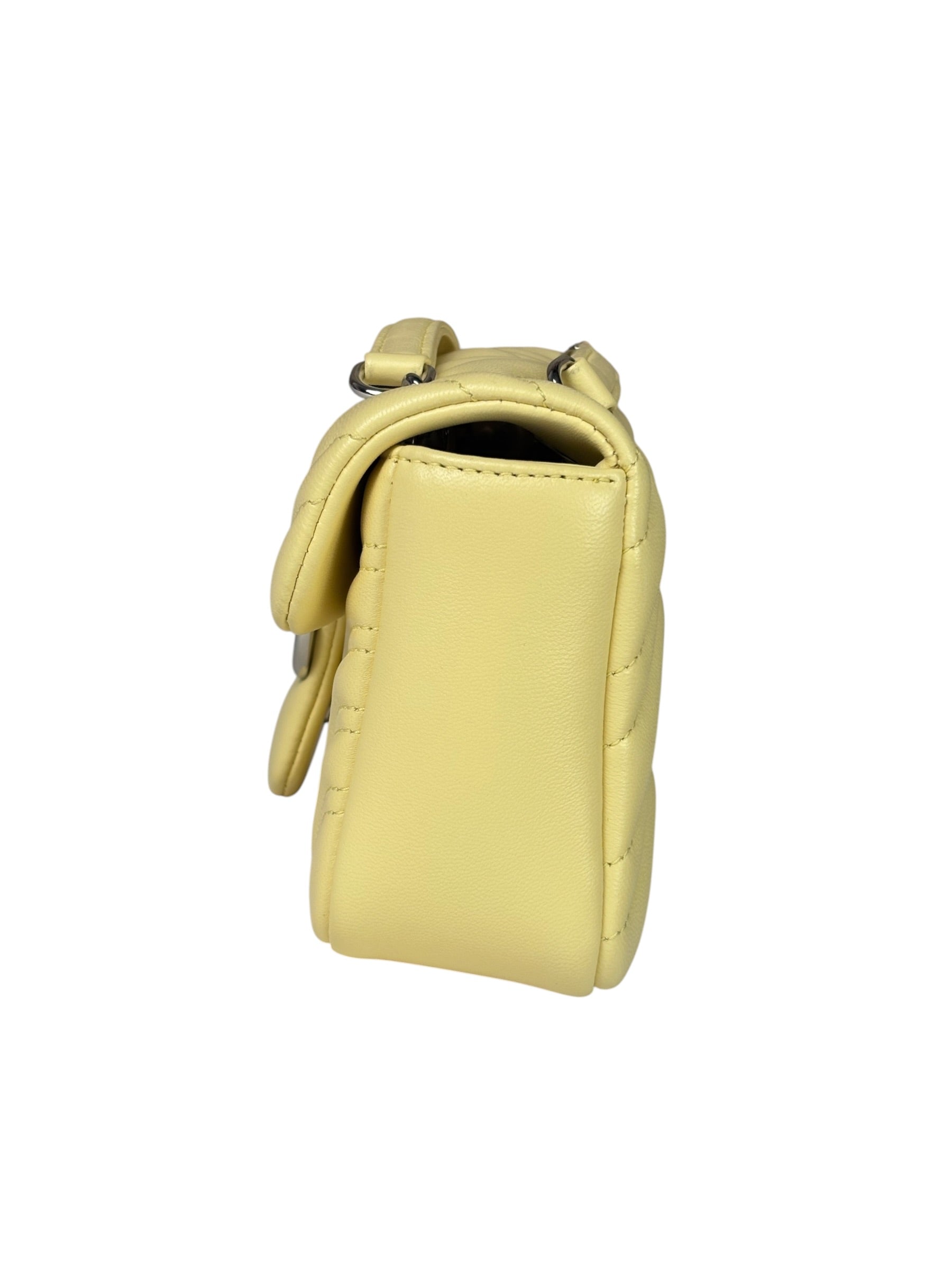 Gucci Yellow Leather Matelasse Marmont Shoulder Bag