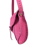 Celine Vintage Pink Suede Poulbot Shoulder Bag