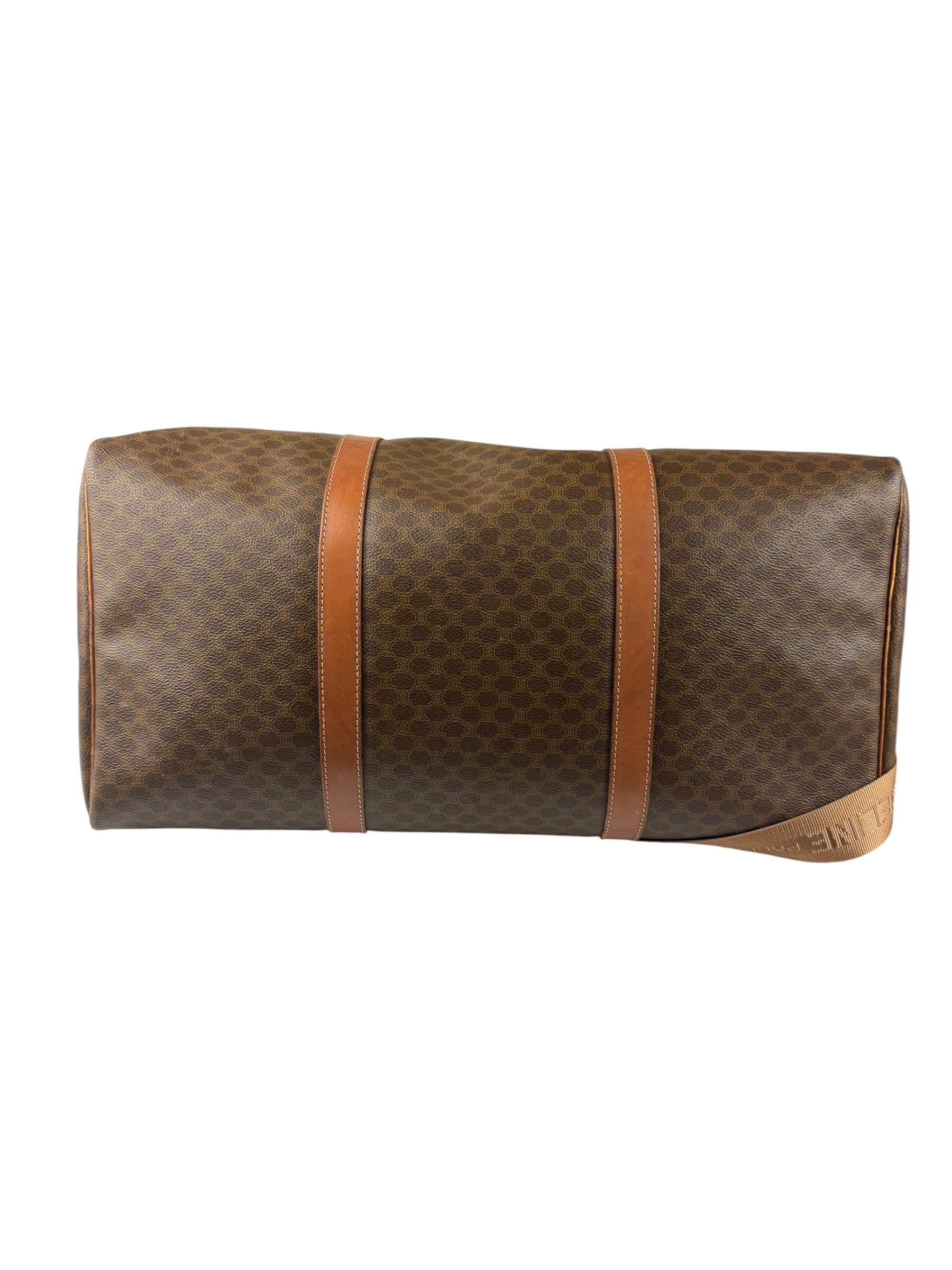 Celine Vintage Macadam Print Boston Bag