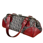 Christian Dior 2005 Doctor Bag Navy/Red Leather Trim