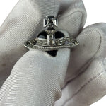 Vivienne Westwood Silver Diamante Black Enamel Ring