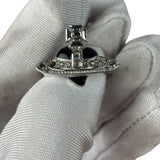 Vivienne Westwood Silver Diamante Black Enamel Ring