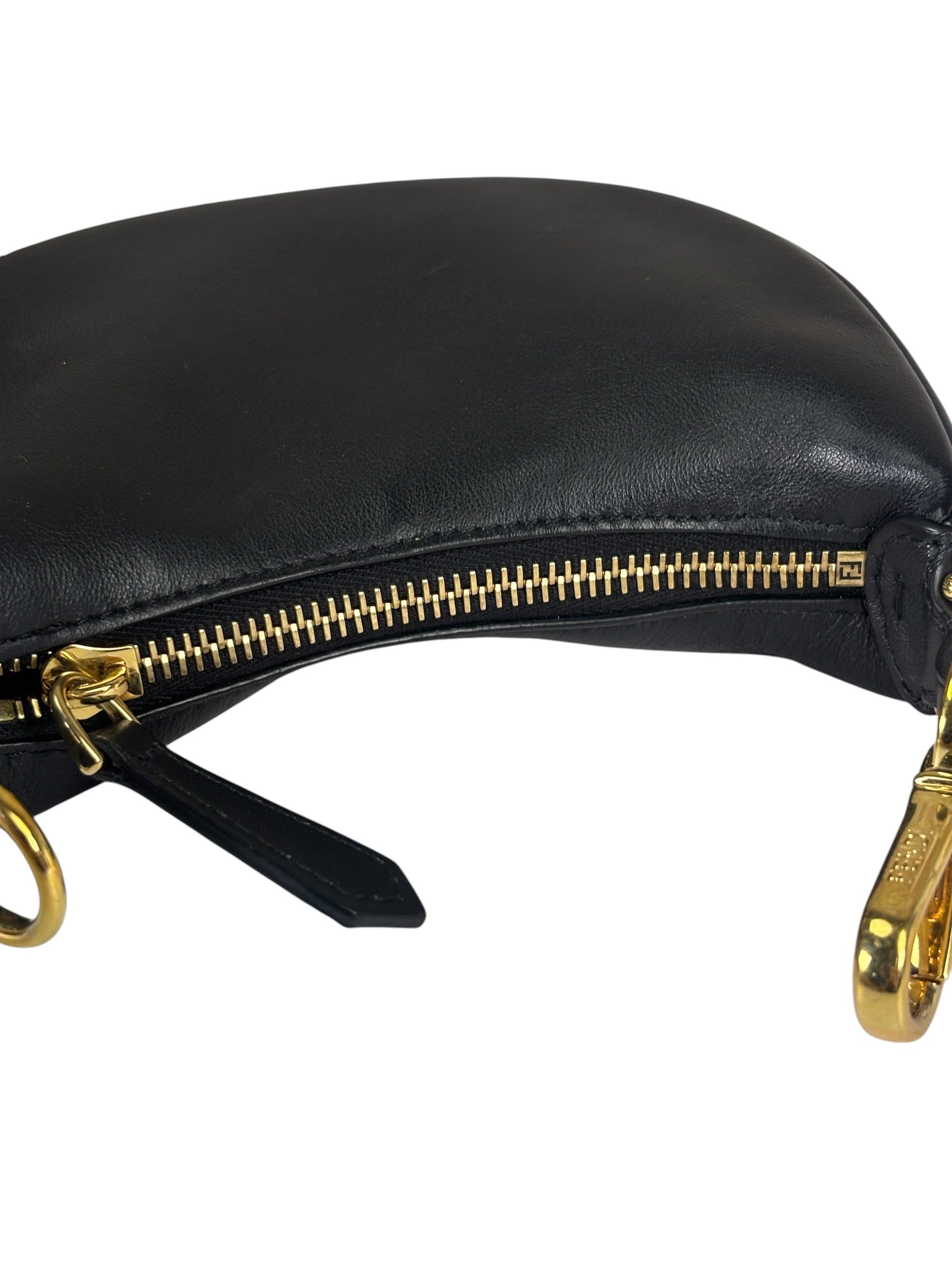 Fendi Vintage Black Leather Nano Fendigraphy Two-Way Bag Replacement Chains