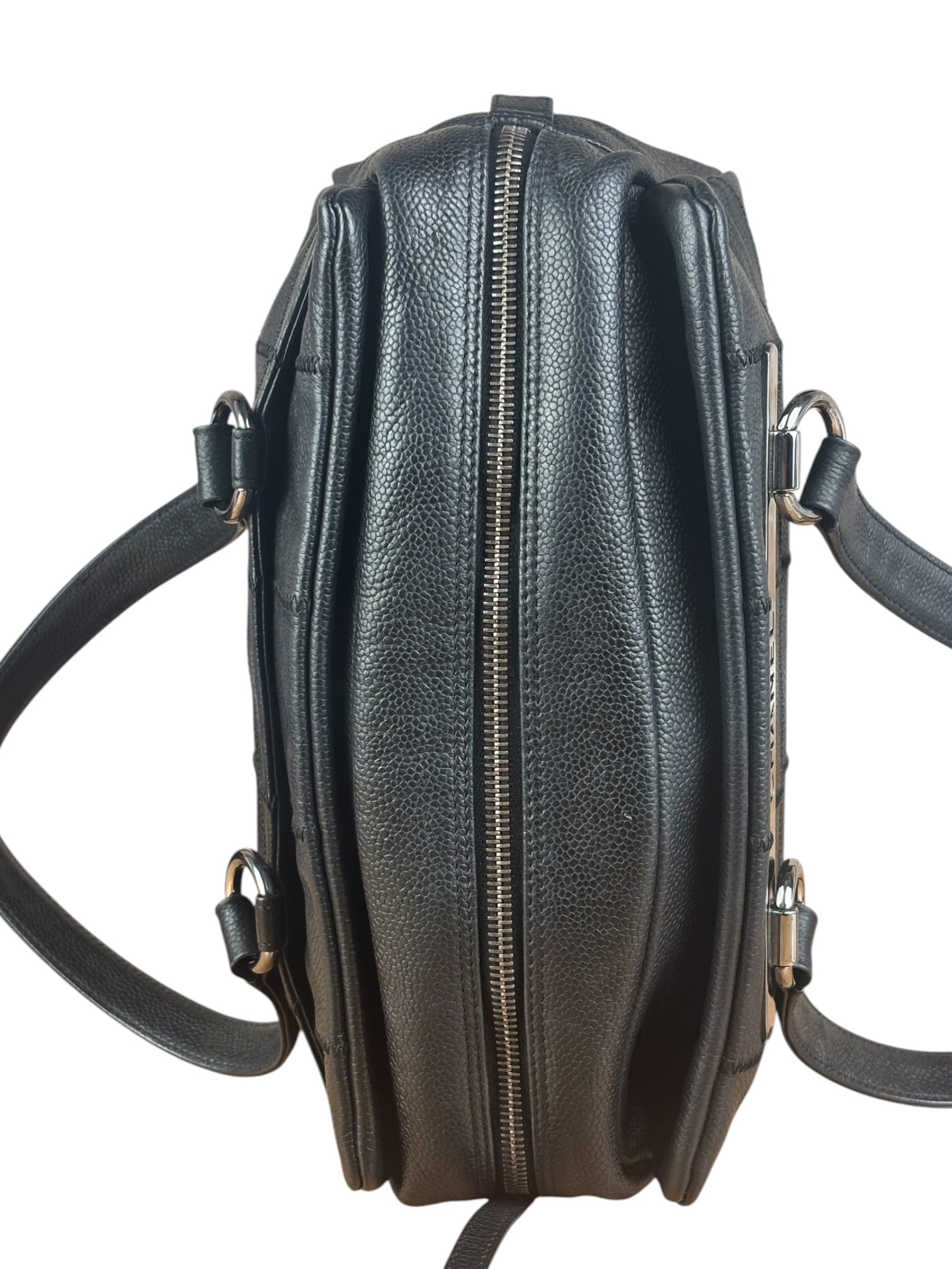 Chanel Black Leather Chocolate Bar Shoulder Bag 2004