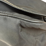 Damaged Prada Vintage Black Tessuto Nylon Leather Trim Saddle Flap Shoulder Bag