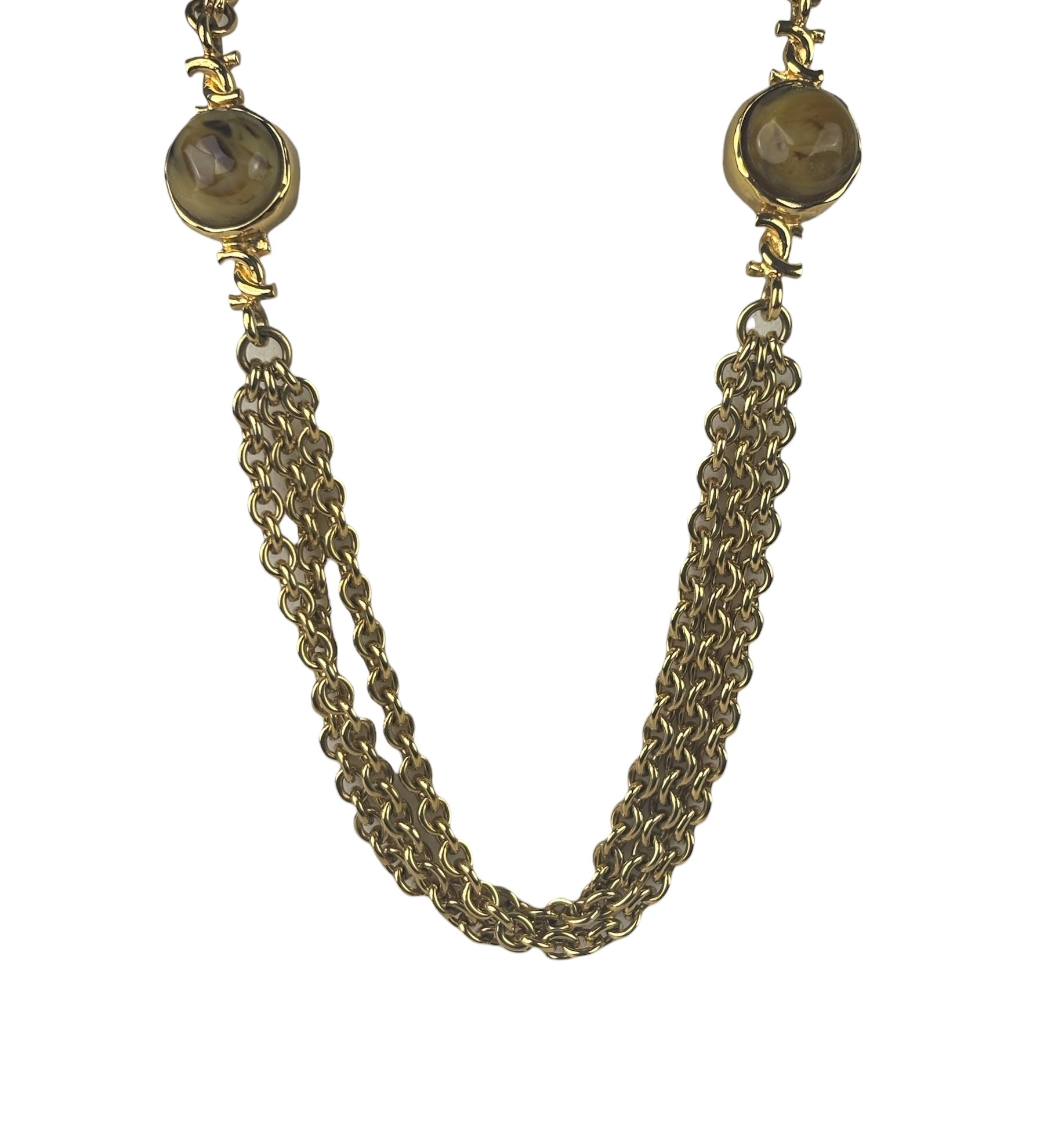 Chanel Vintage Multi-Chain Swirl Domed Ball Beads Necklaces