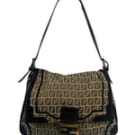 Fendi Black Trim Zucca Mamma Baguette