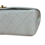 Chanel CC White Quilted Double Flap Bag 1988