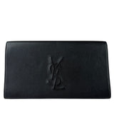 Yves Saint Laurent Black Leather Flap Clutch