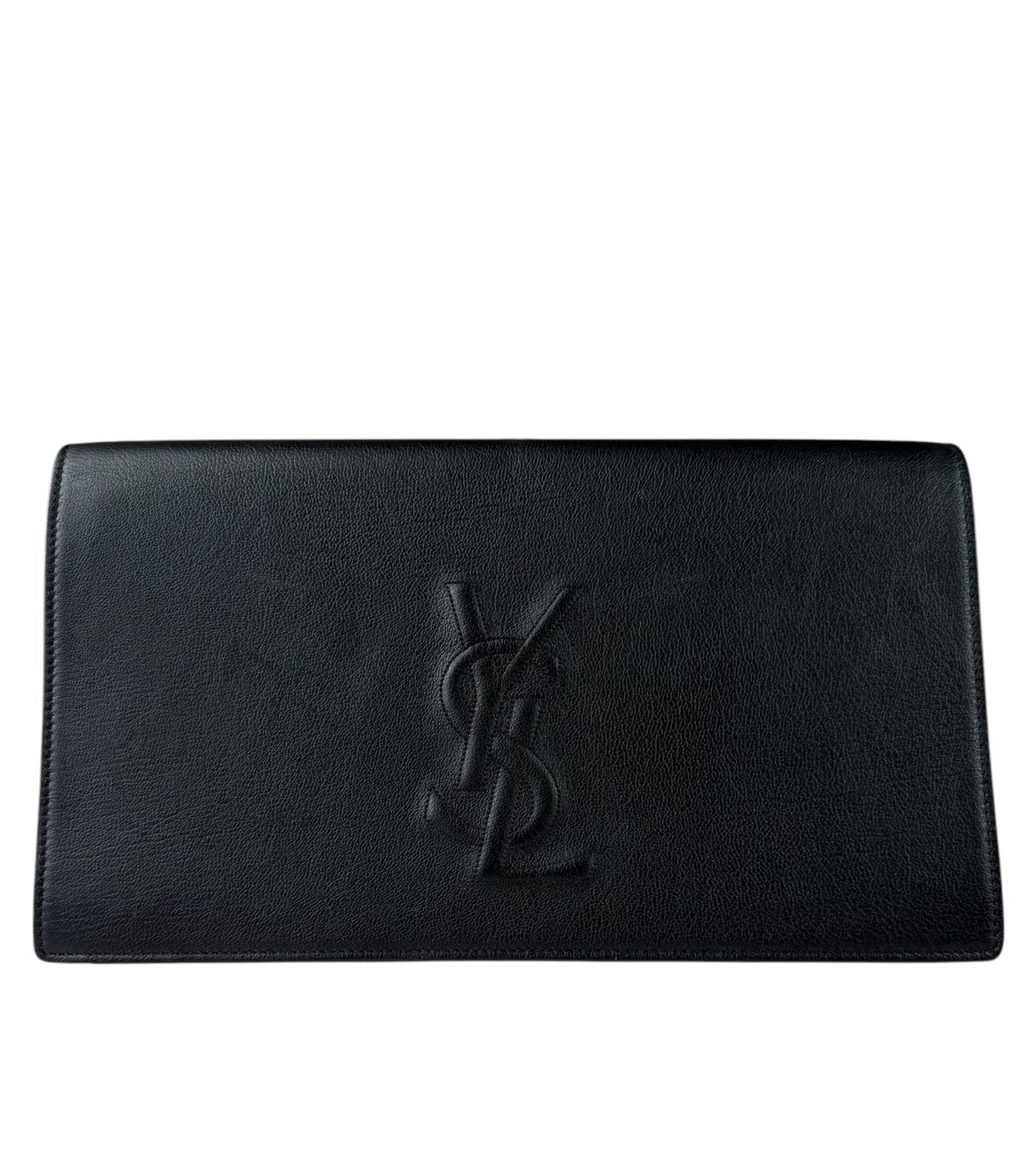 Yves Saint Laurent Black Leather Flap Clutch