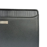 Burberry Black Leather Zip Clutch Pouch