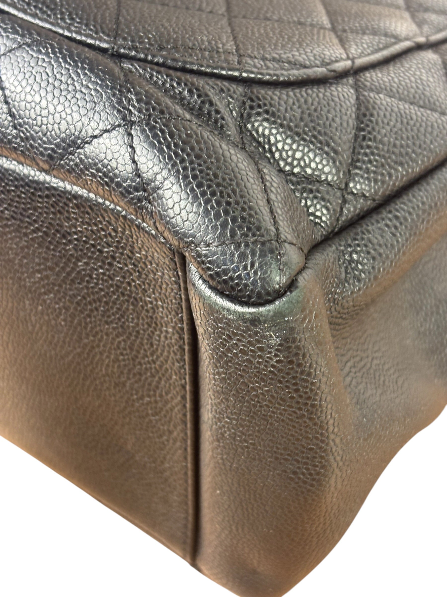 Chanel Black Caviar Quilted Large Shopping Tote 2012
