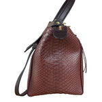 Celine Maroon Python Embossed Trapeze Bag