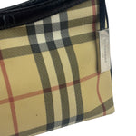 Burberry Black Leather Trim House Check Pochette