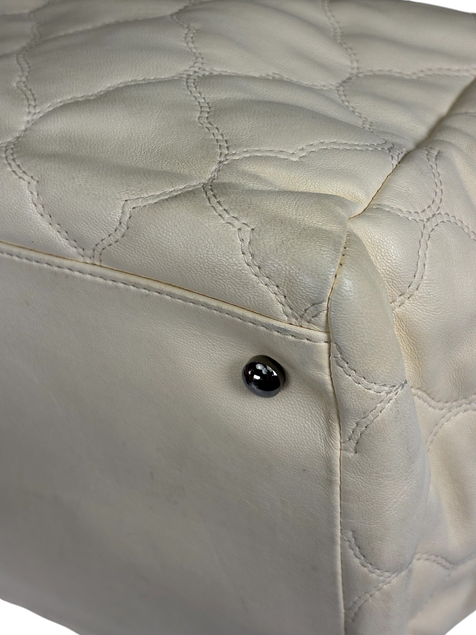 Chanel Beige Quilted Leather  Chain Shoulder Bag 2008