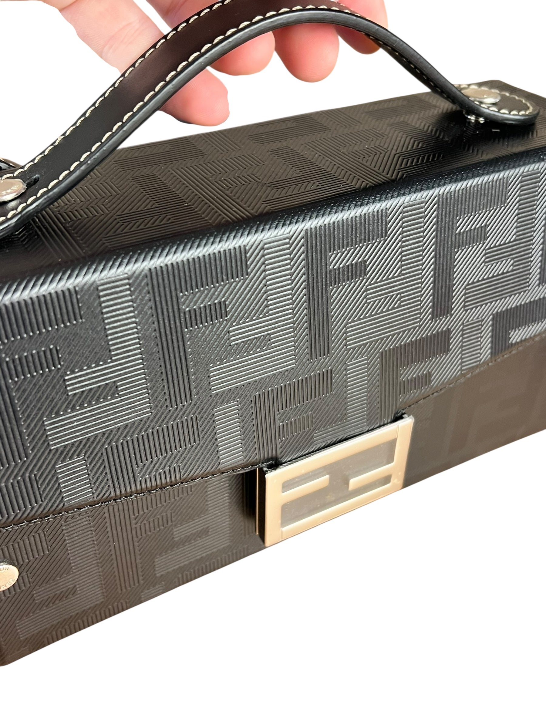 Fendi Soft Trunk Baguette Black