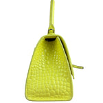 Balenciaga Small Yellow Croc Hourglass 2Way