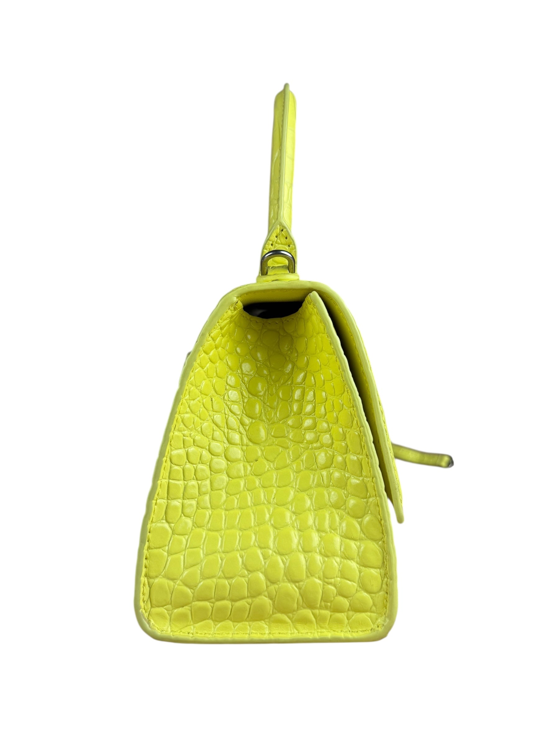 Balenciaga Small Yellow Croc Hourglass 2Way