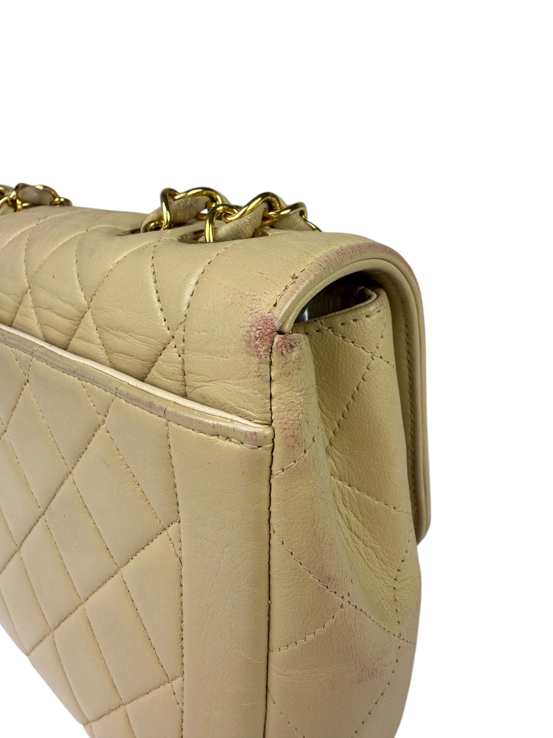 Chanel Vintage Beige Clair Quilted Leather Classic Flap Bag 2004