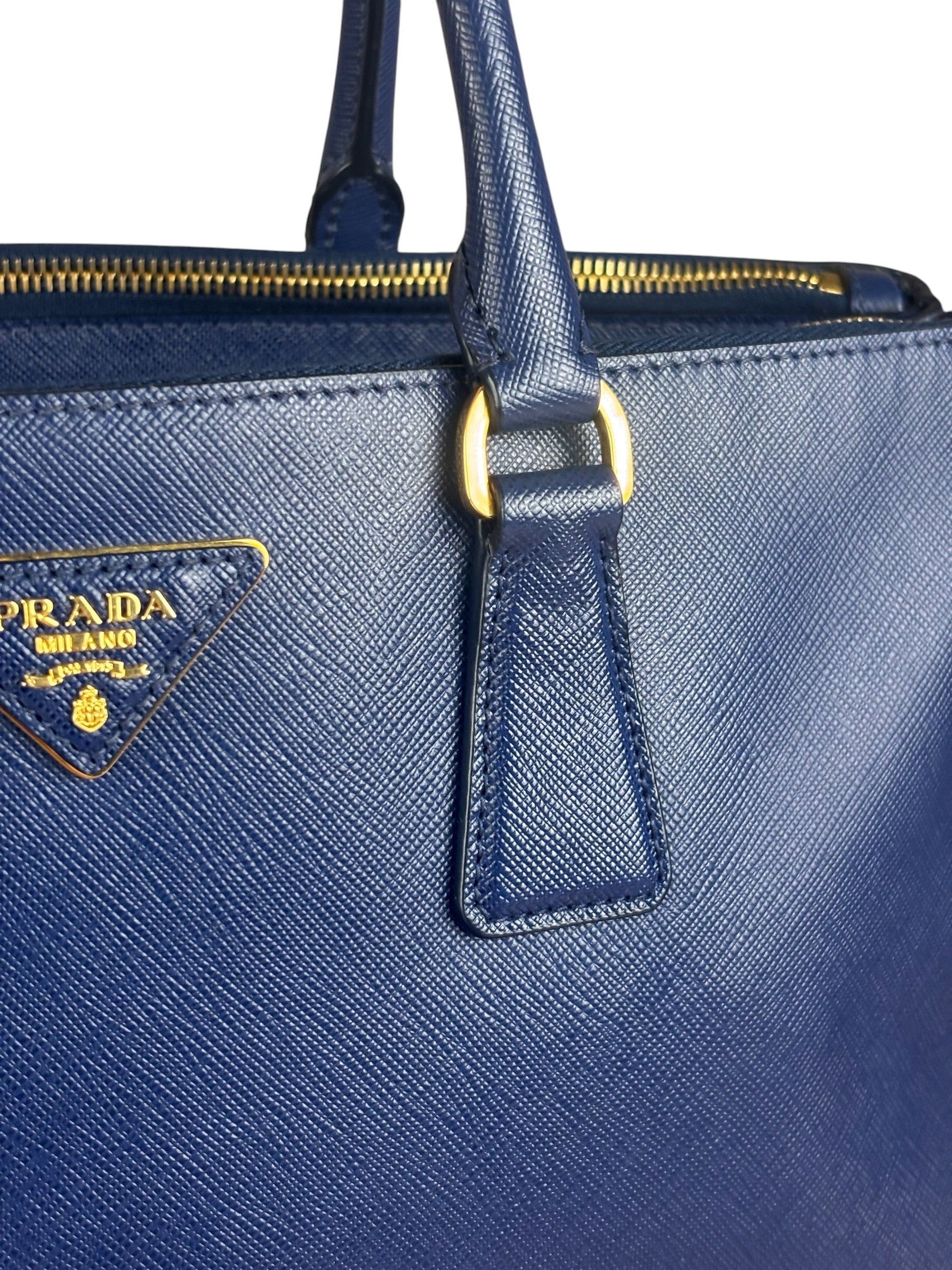 Prada Blue Galleria Saffiano Leather Tote
