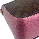 Coach Metallic Berry Leather Signature Cassidy Two-Way Bag