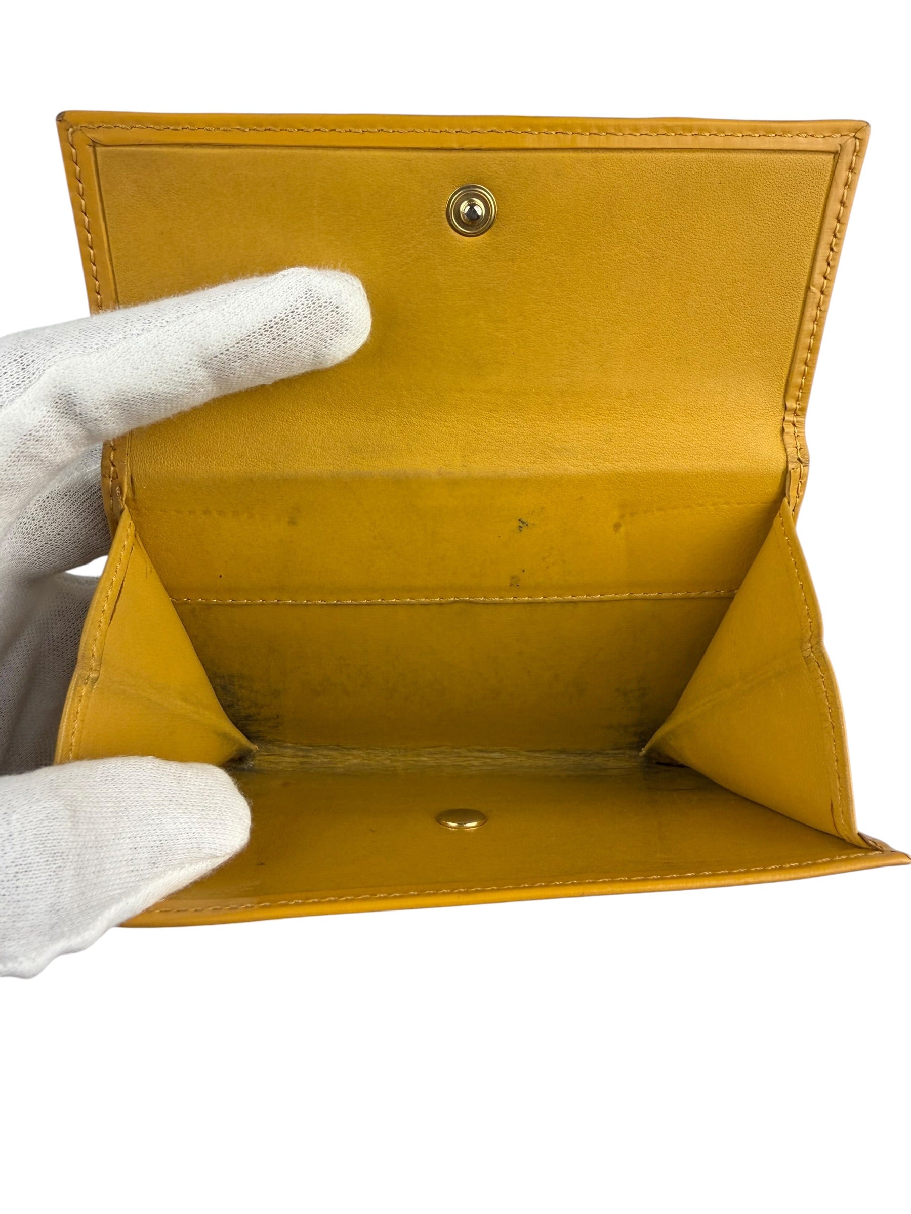 Loewe Vintage Yellow Leather Bifold Wallet