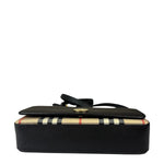 Burberry Black Leather Trim House Hampshire Crossbody
