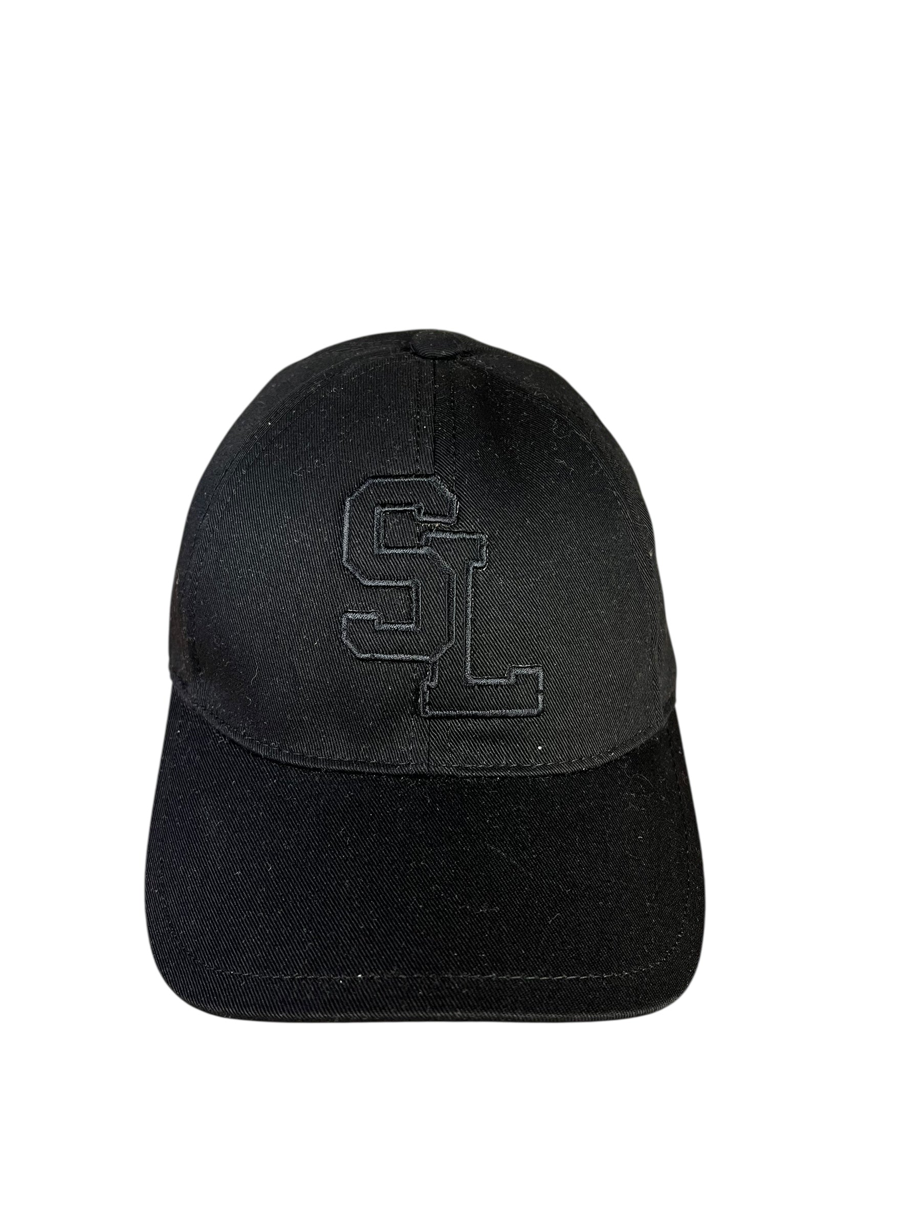 Saint Laurent Black SL Embroidered Baseball Cap
