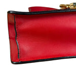 Gucci Red Leather Sylvie Buckle Shoulder Bag