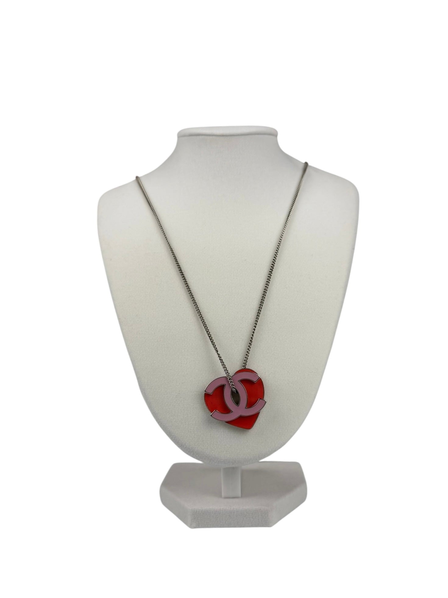 Chanel Vintage Heart CC Necklace