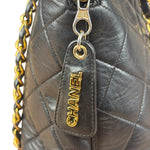 Chanel Vintage Black Leather Shoulder Bag