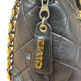 Chanel Vintage Black Leather Shoulder Bag