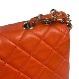 Chanel Orange Quilted Lambskin Flap Bag 2008