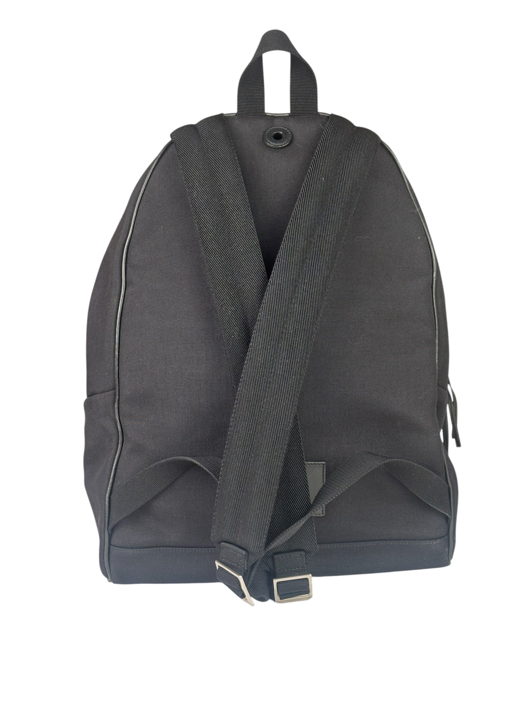 YSL Black Nylon/Leather Trim City Multi-Patch Backpack