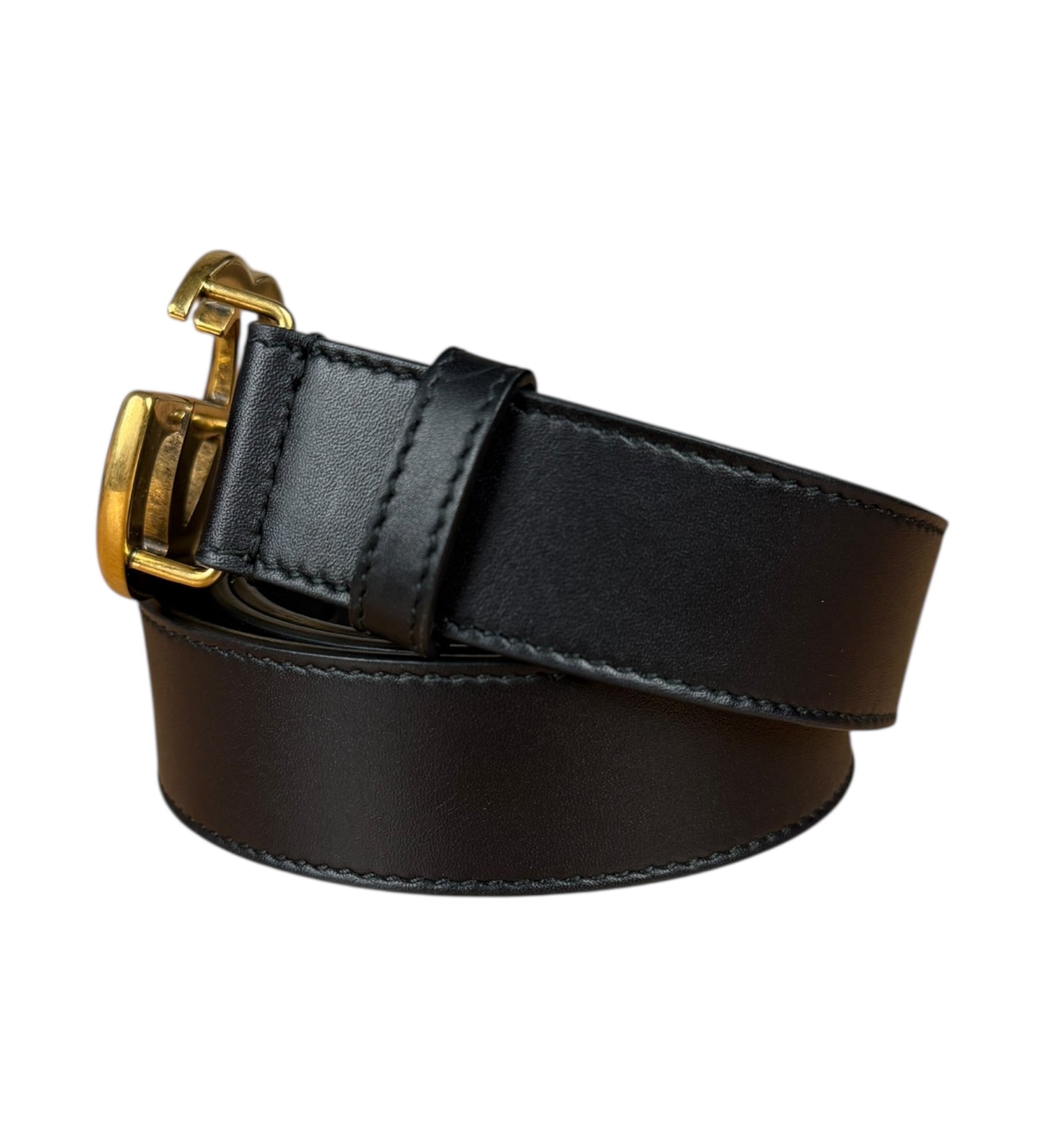 Gucci GG Black leather Belt