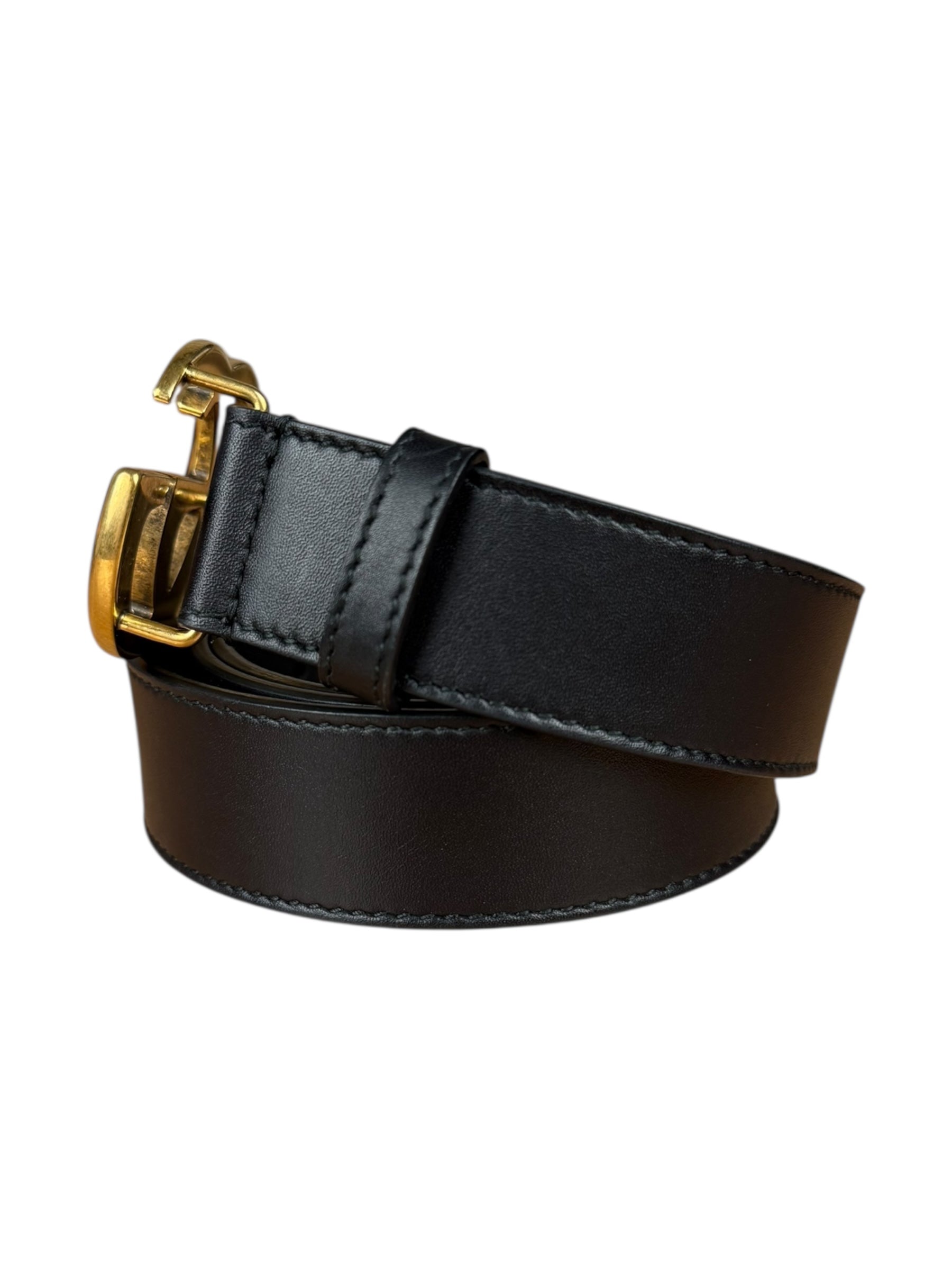 Gucci GG Black leather Belt