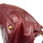Miu Miu Amaranth Vitello Shine Leather Double Zip 2Way Handbag